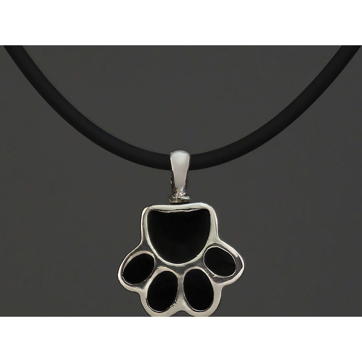 Ladies' Pendant Pet Zen 15 X 17 MM Black Silver