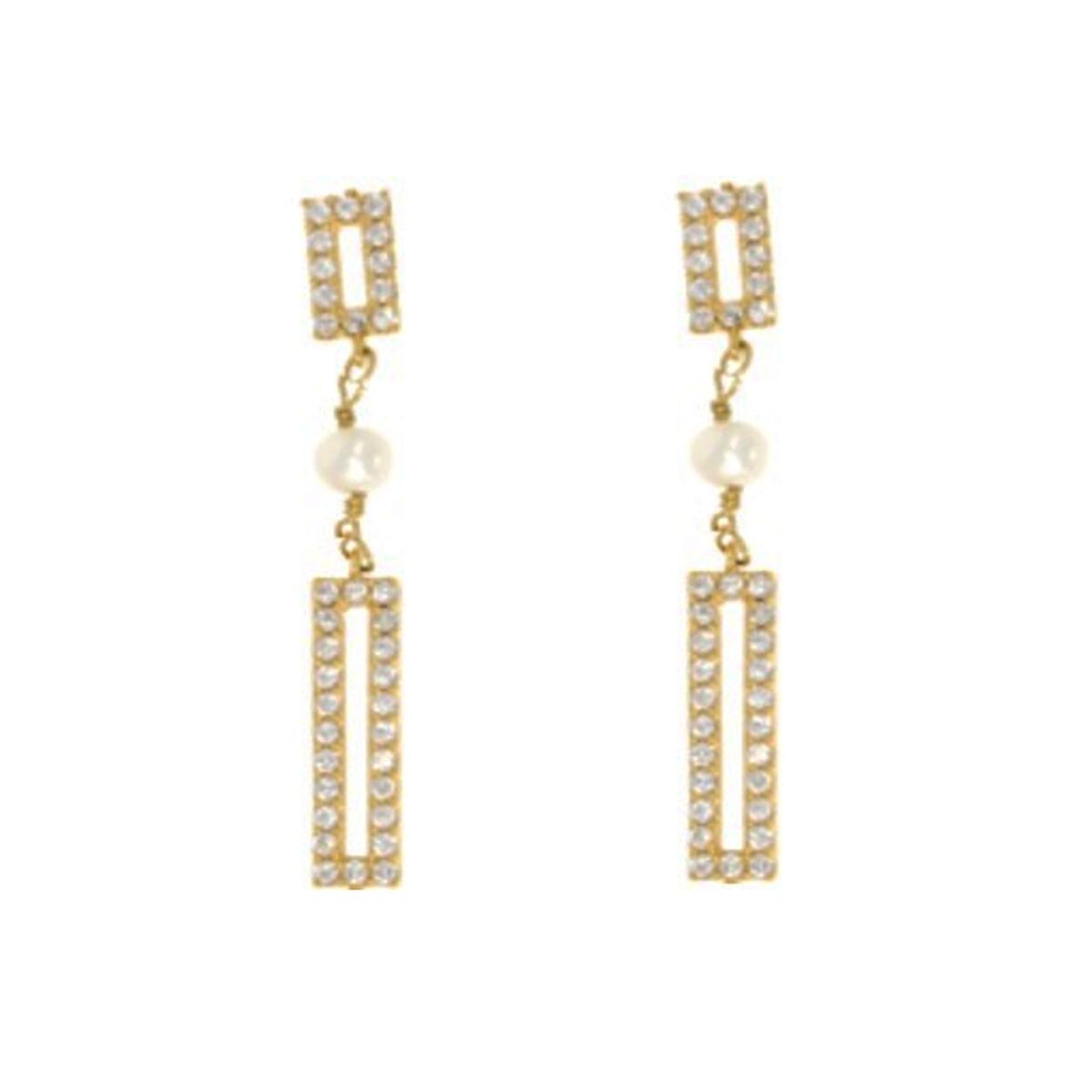 Ladies' Earrings New Bling 9NB-PRL11C Golden